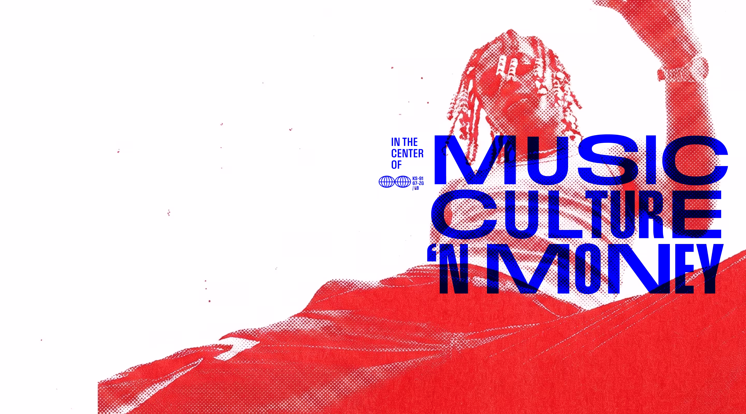 Music 'N Culture poster in red and blue